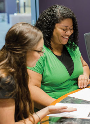 Meilani Conley instructs a student