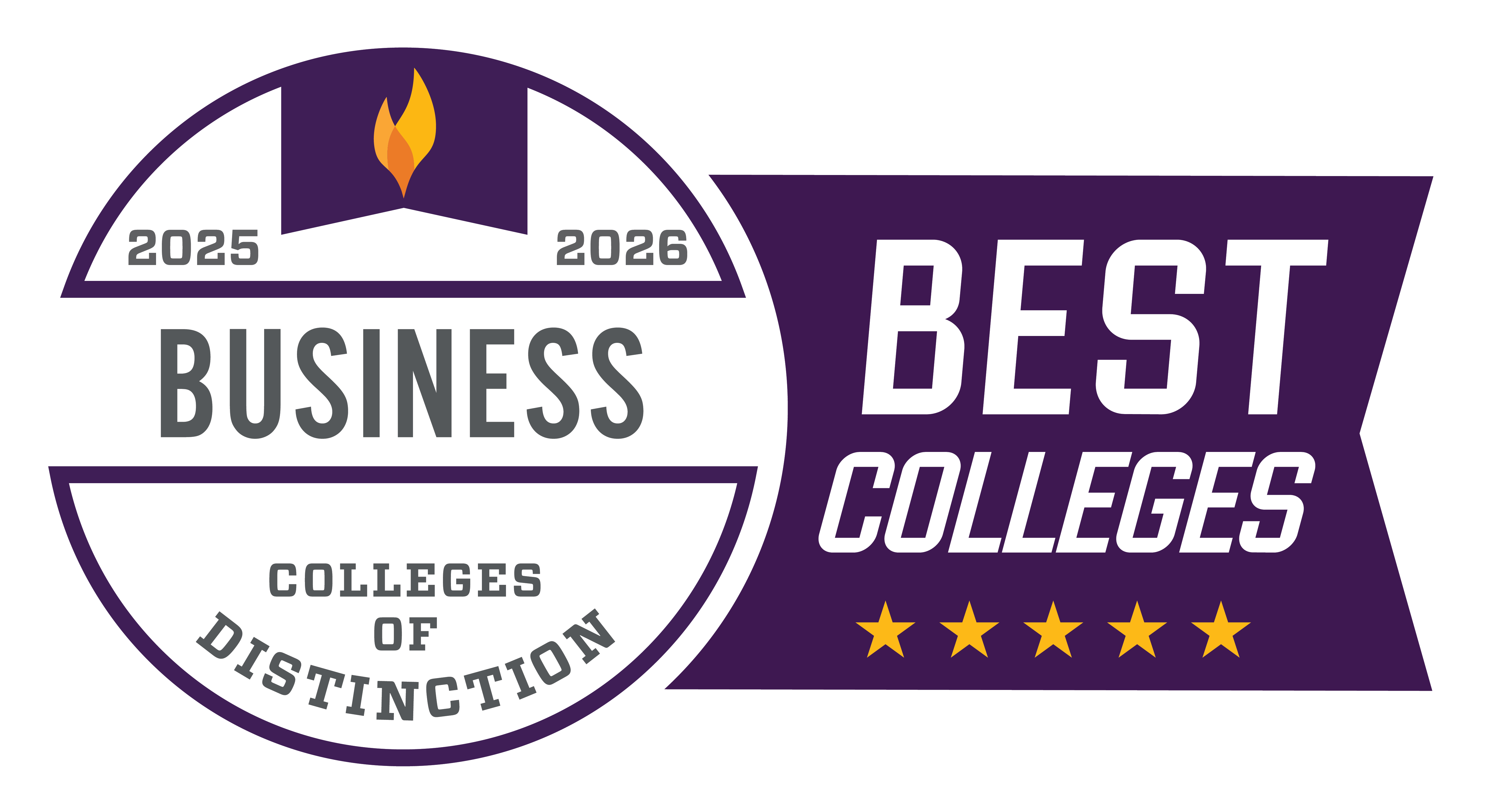 college of distiction business college badge