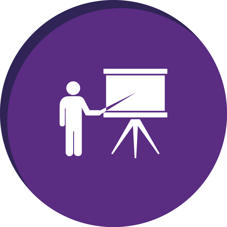 professor leading a discussion icon