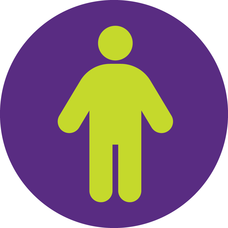 green and purple person icon
