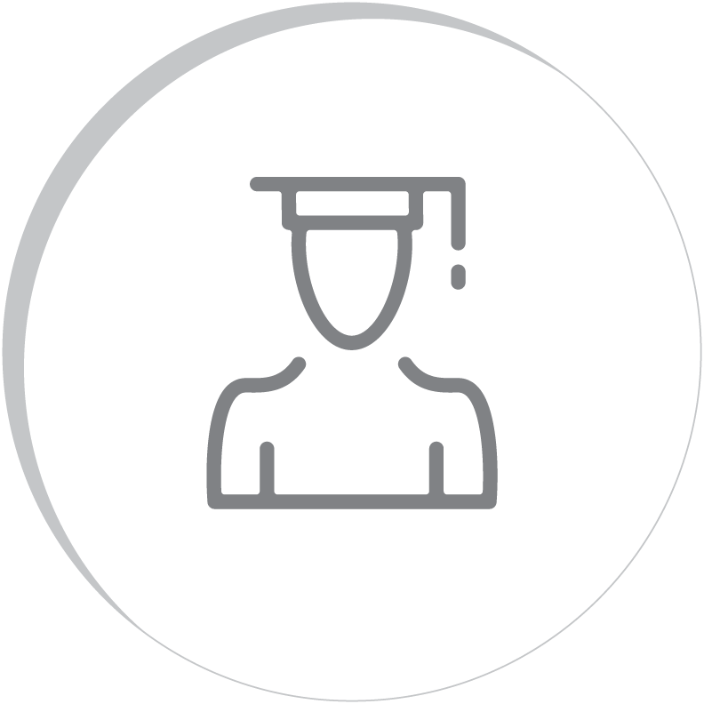 icon graduate wearing cap outline