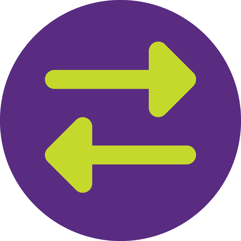 two arrows pointing left and right icon