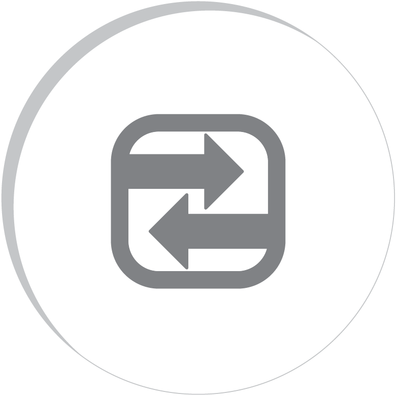 arrow facing right on top of arrow facing left icon