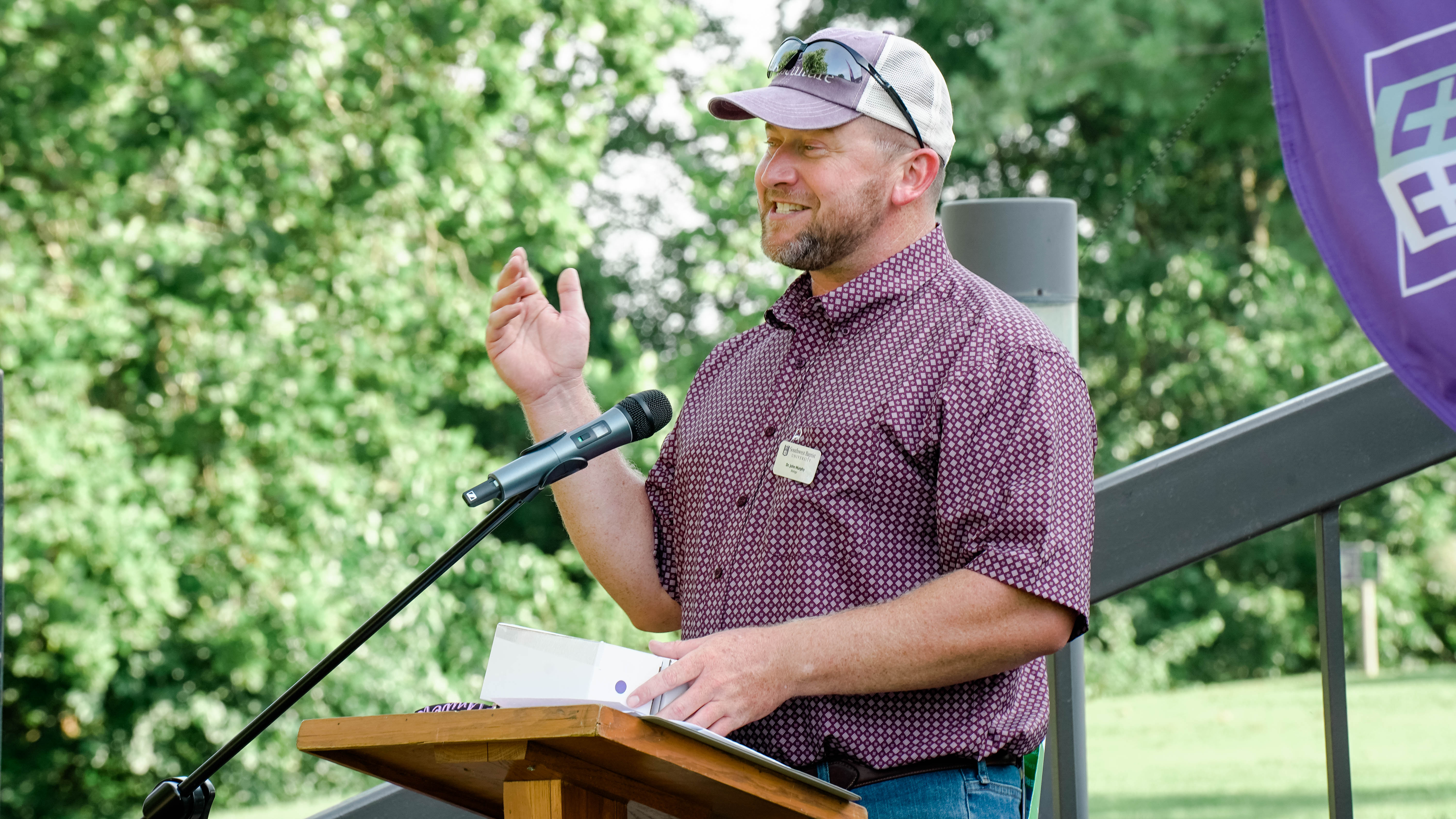 Dr. John Murphy talks to the crowd