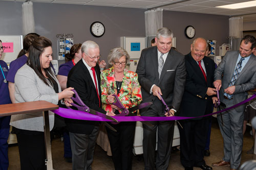 The ribbon-cutting ceremony for SBU's Don and Carrie Babb Department of Nursing was held April 4.