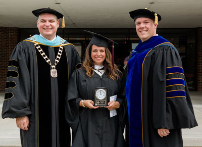 Dr. Elsy Shuford (center), instructor of Spanish at SBU, was named Faculty Newcomer of the Year.