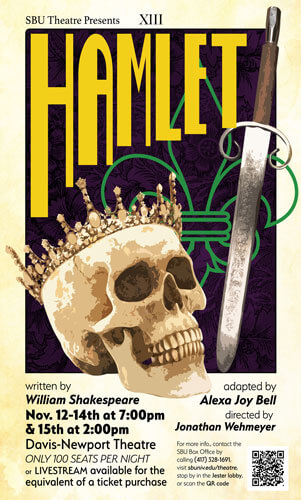 Poster for production of "Hamlet"