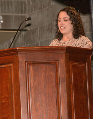 SBU senior Ashton Hensley presents a spoken word piece.