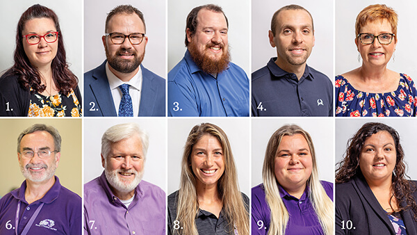 collage photo with five on top and five on bottom showing headshots of new faculty who are mentioned in this article