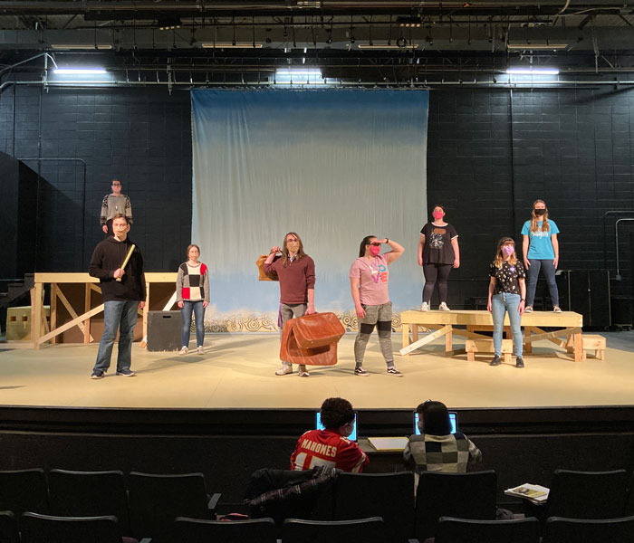 Theatre students rehearse for play