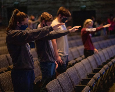 Students praying