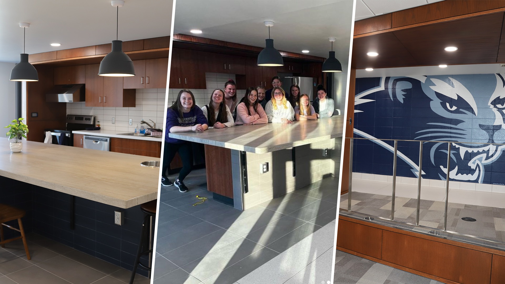 Landon and Leslie Remodel Remodeled lobbies of Landon and Leslie with students enjoying the rennovations