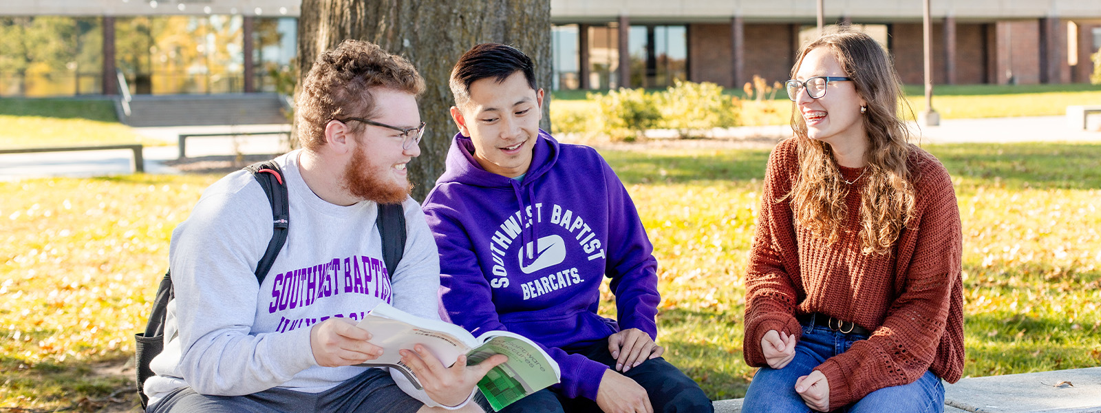 students study on campus