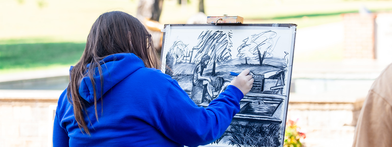 drawing project in progress outside