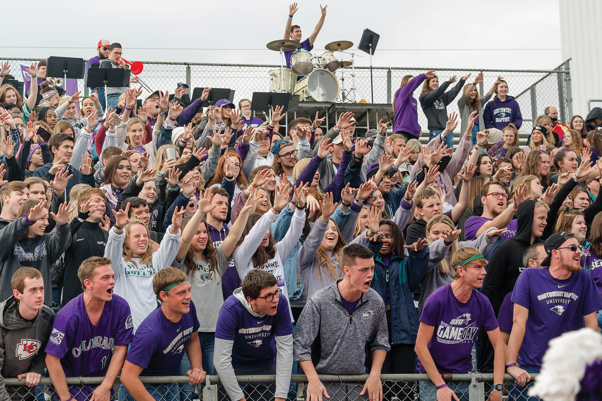 bleachers full of cheering fans