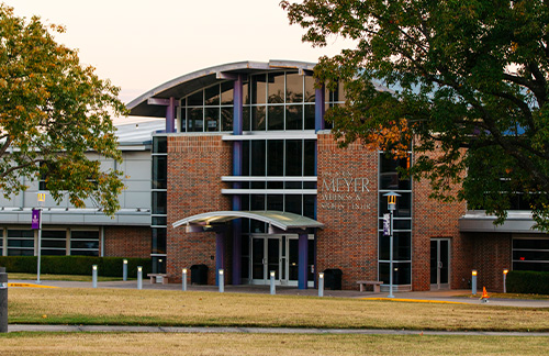photo of the outside of the Meyer Wellness Center on SBU Bolivar campus