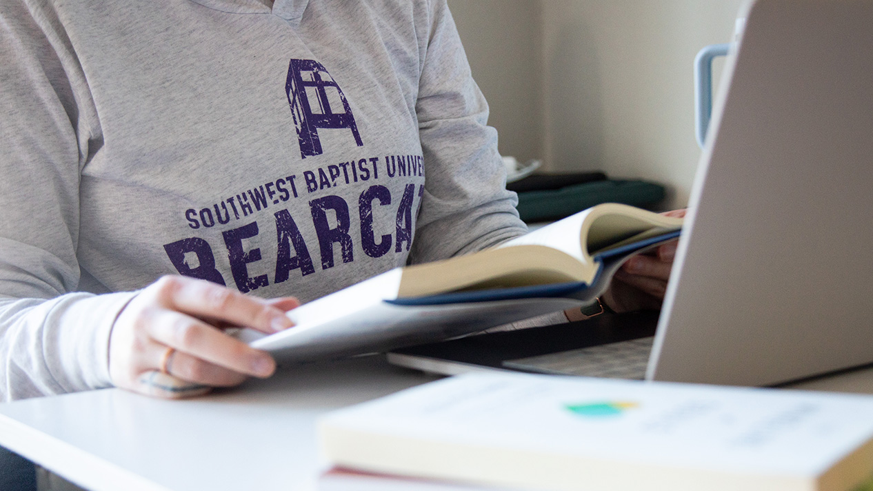 student completing online homework